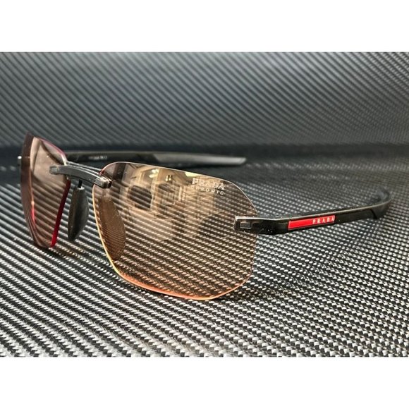 Prada Men's Rubber Orange Haze Sunglasses - Picture 1 of 4